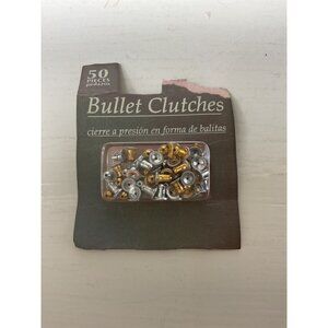 50 Piece Bullet Clutches For Earrings In Gold & Silver Finish Jewelry Backings